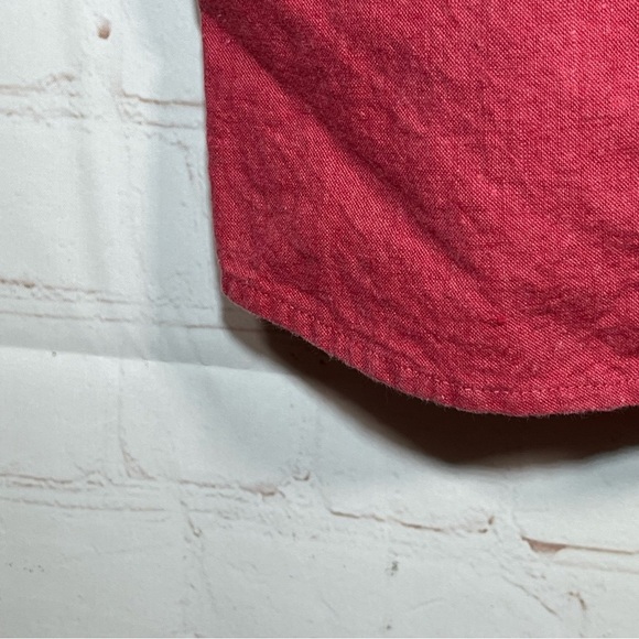 Eddie Bauer Womens Linen Button Up Blouse Top Size XXL Salmon Cap Sleeve - Picture 11 of 15